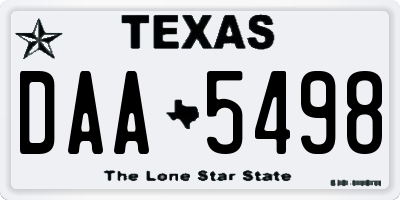 TX license plate DAA5498