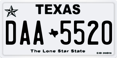 TX license plate DAA5520