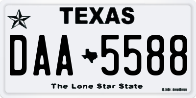 TX license plate DAA5588