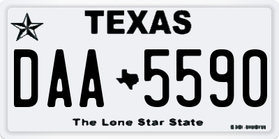 TX license plate DAA5590