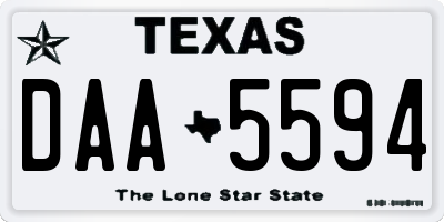 TX license plate DAA5594