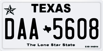 TX license plate DAA5608