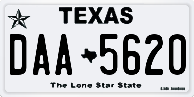 TX license plate DAA5620
