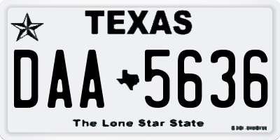 TX license plate DAA5636