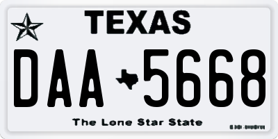 TX license plate DAA5668