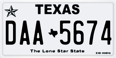 TX license plate DAA5674