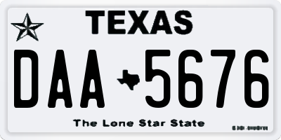 TX license plate DAA5676