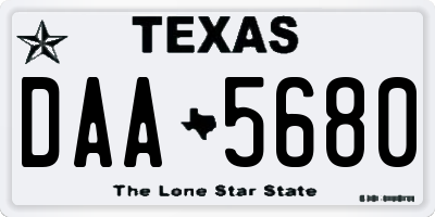 TX license plate DAA5680