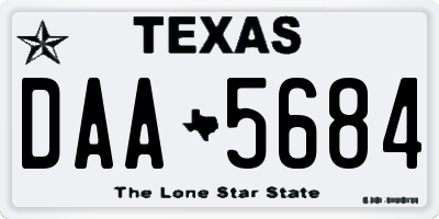 TX license plate DAA5684