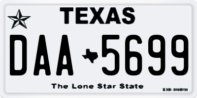 TX license plate DAA5699