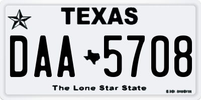 TX license plate DAA5708