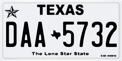 TX license plate DAA5732