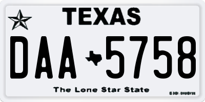 TX license plate DAA5758