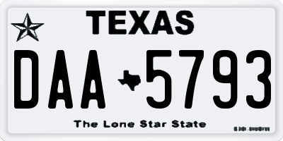 TX license plate DAA5793