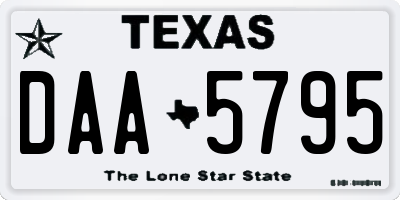 TX license plate DAA5795