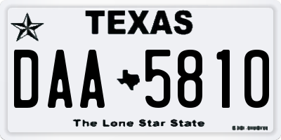TX license plate DAA5810