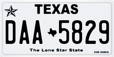 TX license plate DAA5829