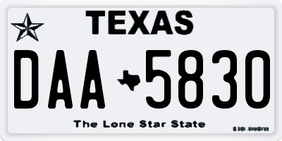 TX license plate DAA5830