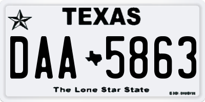 TX license plate DAA5863