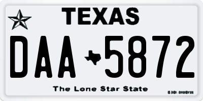 TX license plate DAA5872