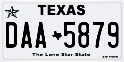 TX license plate DAA5879