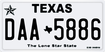 TX license plate DAA5886