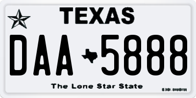 TX license plate DAA5888
