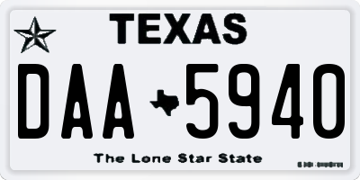 TX license plate DAA5940