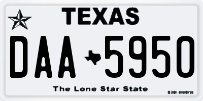 TX license plate DAA5950