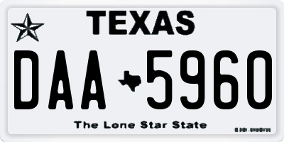 TX license plate DAA5960