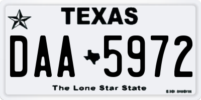 TX license plate DAA5972