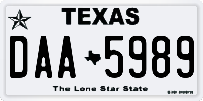 TX license plate DAA5989