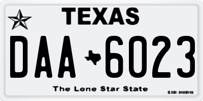 TX license plate DAA6023