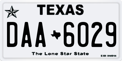TX license plate DAA6029
