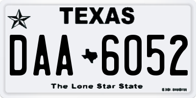 TX license plate DAA6052
