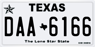 TX license plate DAA6166