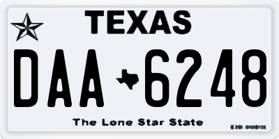 TX license plate DAA6248