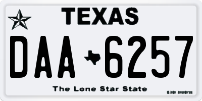 TX license plate DAA6257