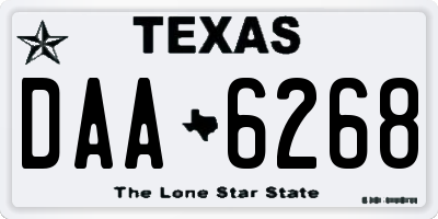 TX license plate DAA6268