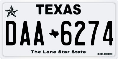 TX license plate DAA6274