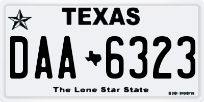 TX license plate DAA6323
