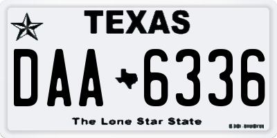 TX license plate DAA6336