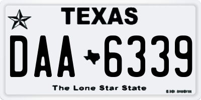 TX license plate DAA6339