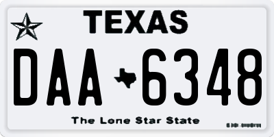 TX license plate DAA6348
