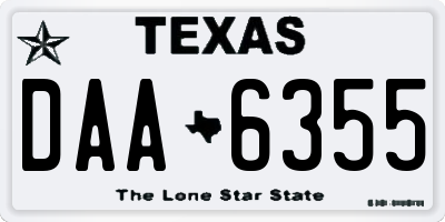 TX license plate DAA6355
