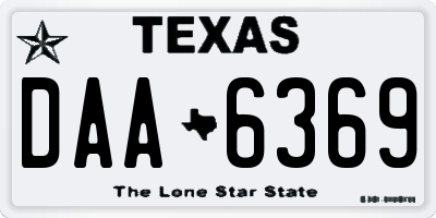 TX license plate DAA6369