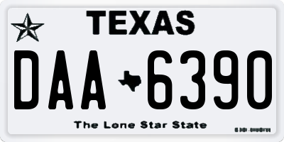 TX license plate DAA6390