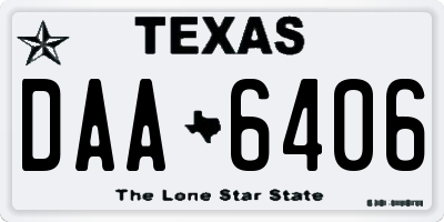 TX license plate DAA6406