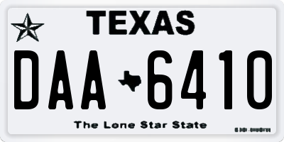 TX license plate DAA6410