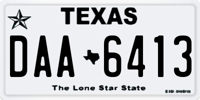 TX license plate DAA6413